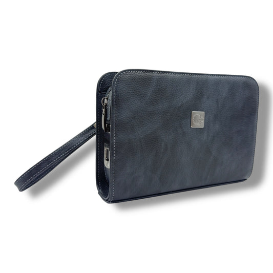 VELATRO Parmak İzi İle Açılan Hakiki Deri Karma renk Kare Çanta