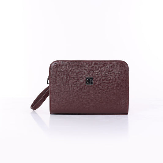 VELATRO Parmak İzi İle Açılan Hakiki Deri Bordo Kare Çanta