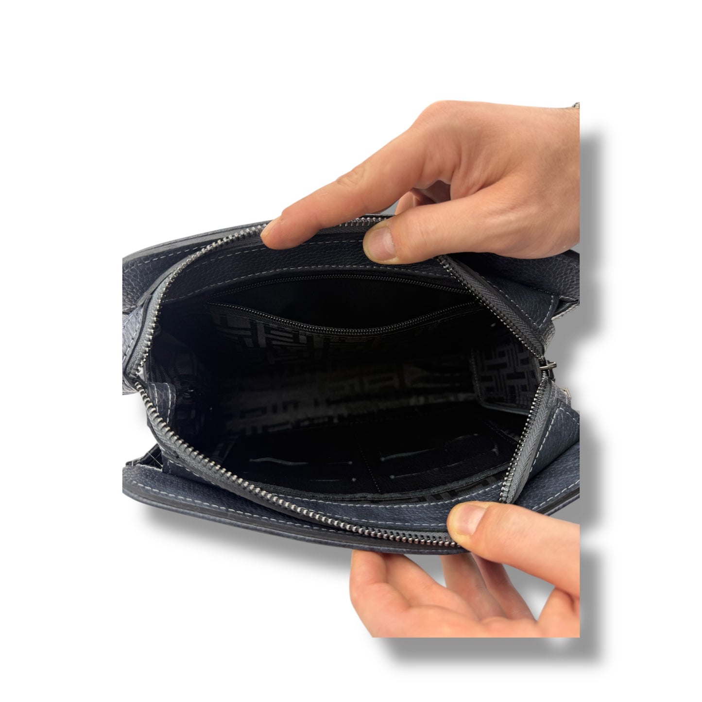 VELATRO Parmak İzi İle Açılan Hakiki Deri Karma renk Kare Çanta