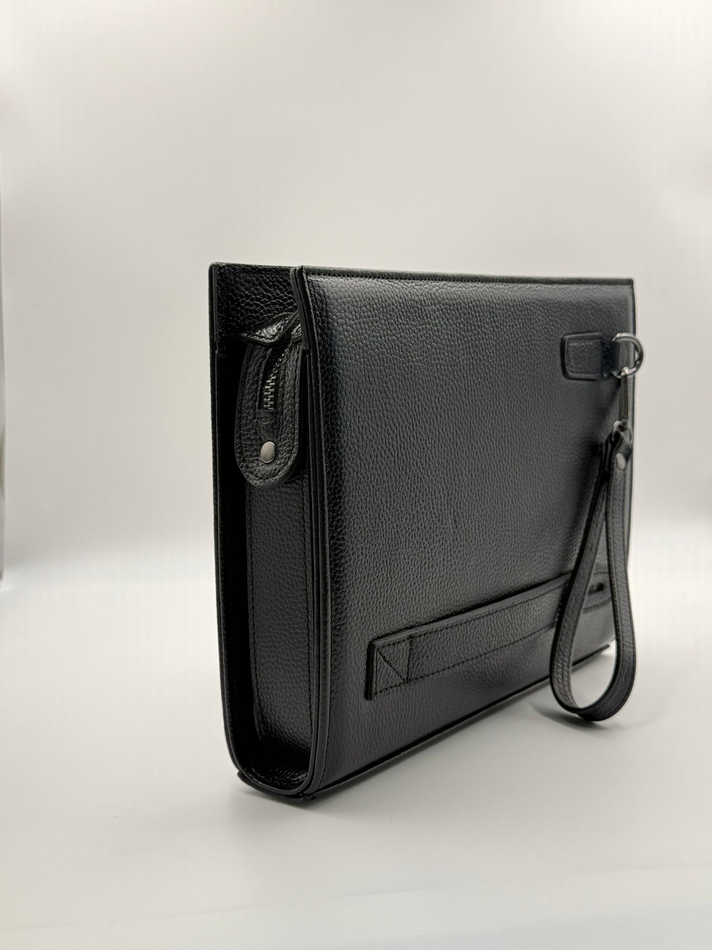 MERON Parmak İzi İle Açılan Hakiki Deri Siyah Tablet Çantası