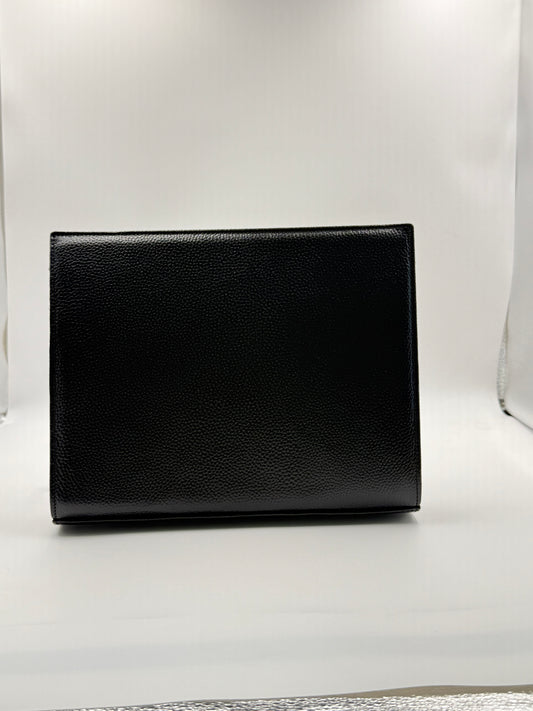 MERON Parmak İzi İle Açılan Hakiki Deri Siyah Tablet Çantası