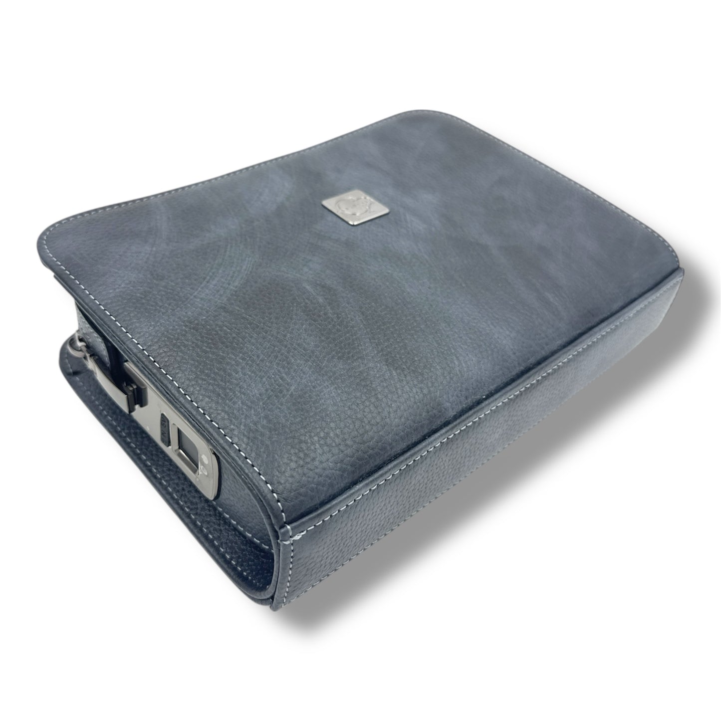 VELATRO Parmak İzi İle Açılan Hakiki Deri Karma renk Kare Çanta