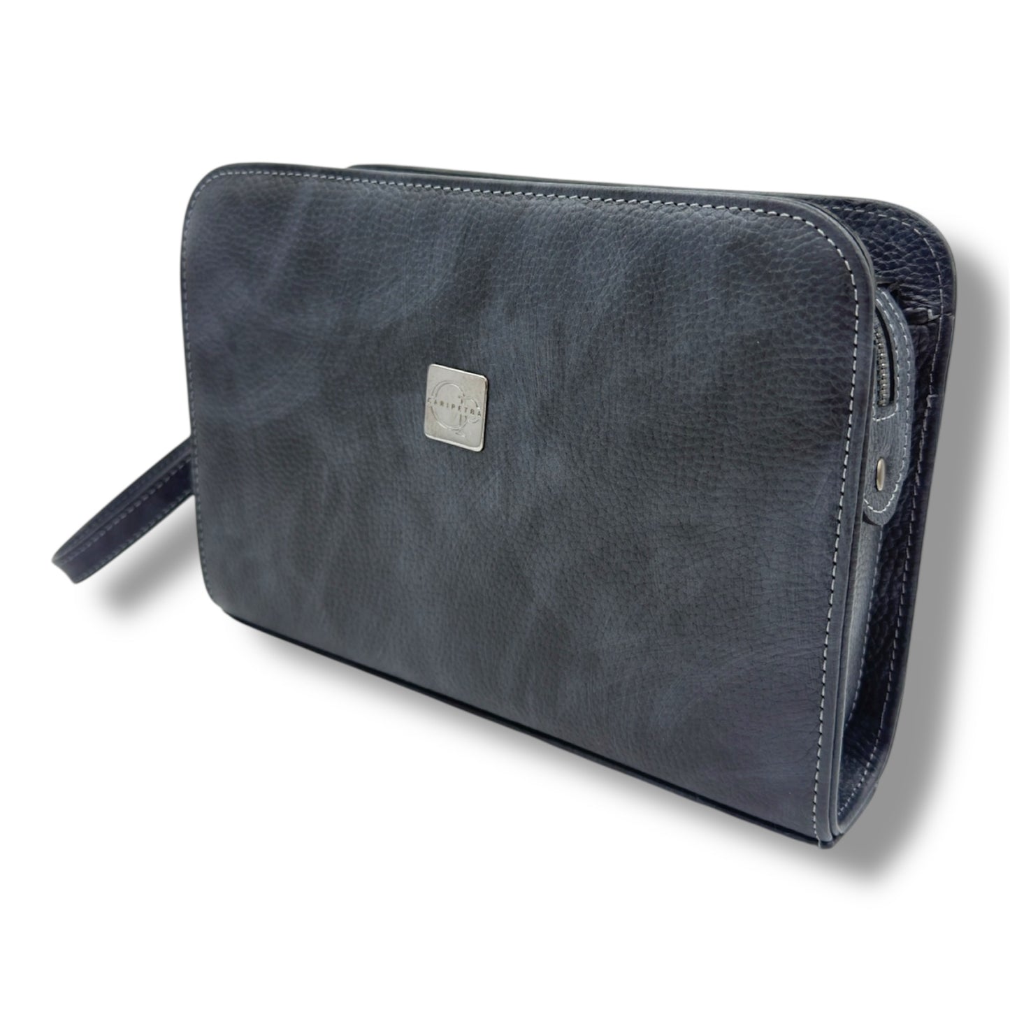 VELATRO Parmak İzi İle Açılan Hakiki Deri Karma renk Kare Çanta