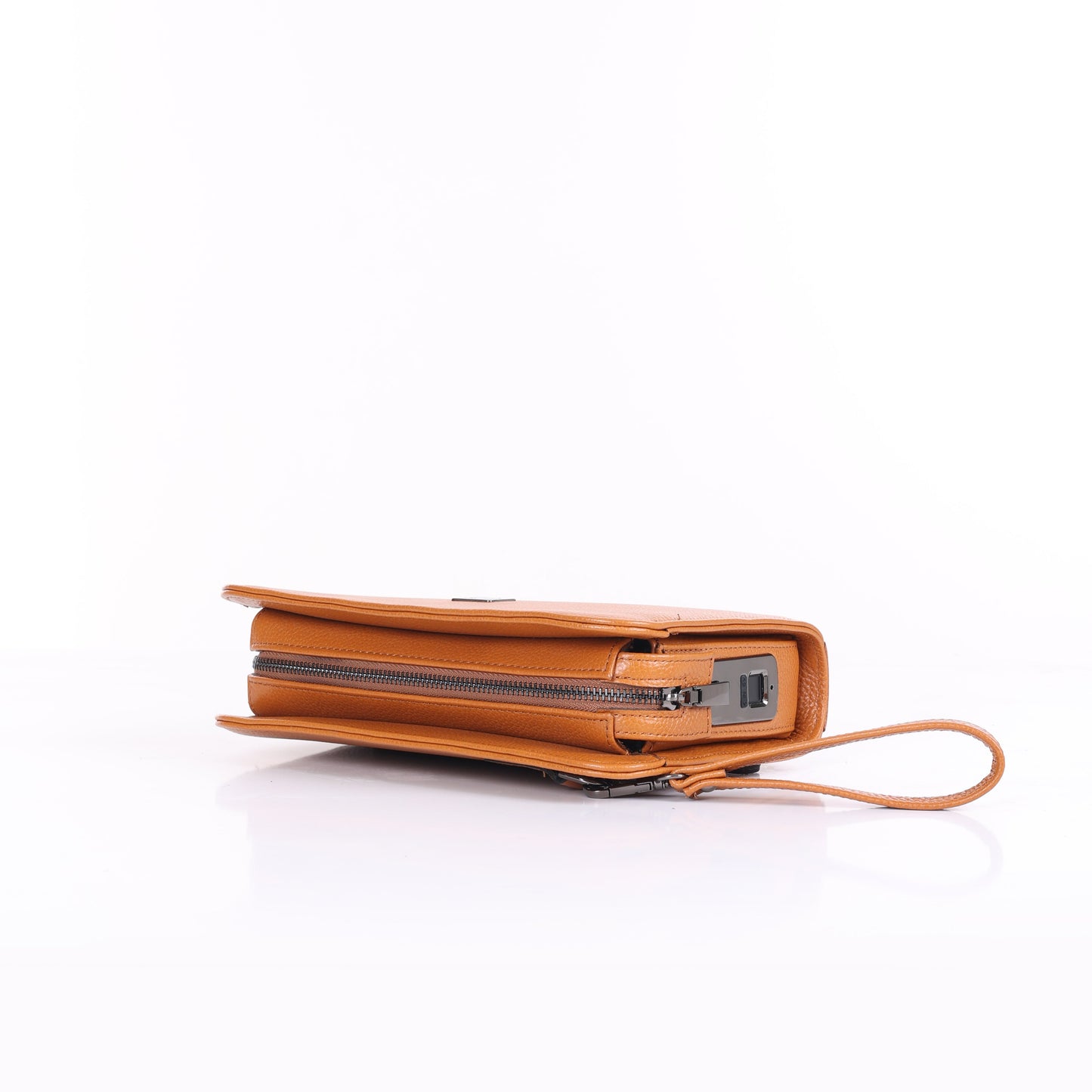 VELATRO Parmak İzi İle Açılan Hakiki Deri Taba Kare Çanta