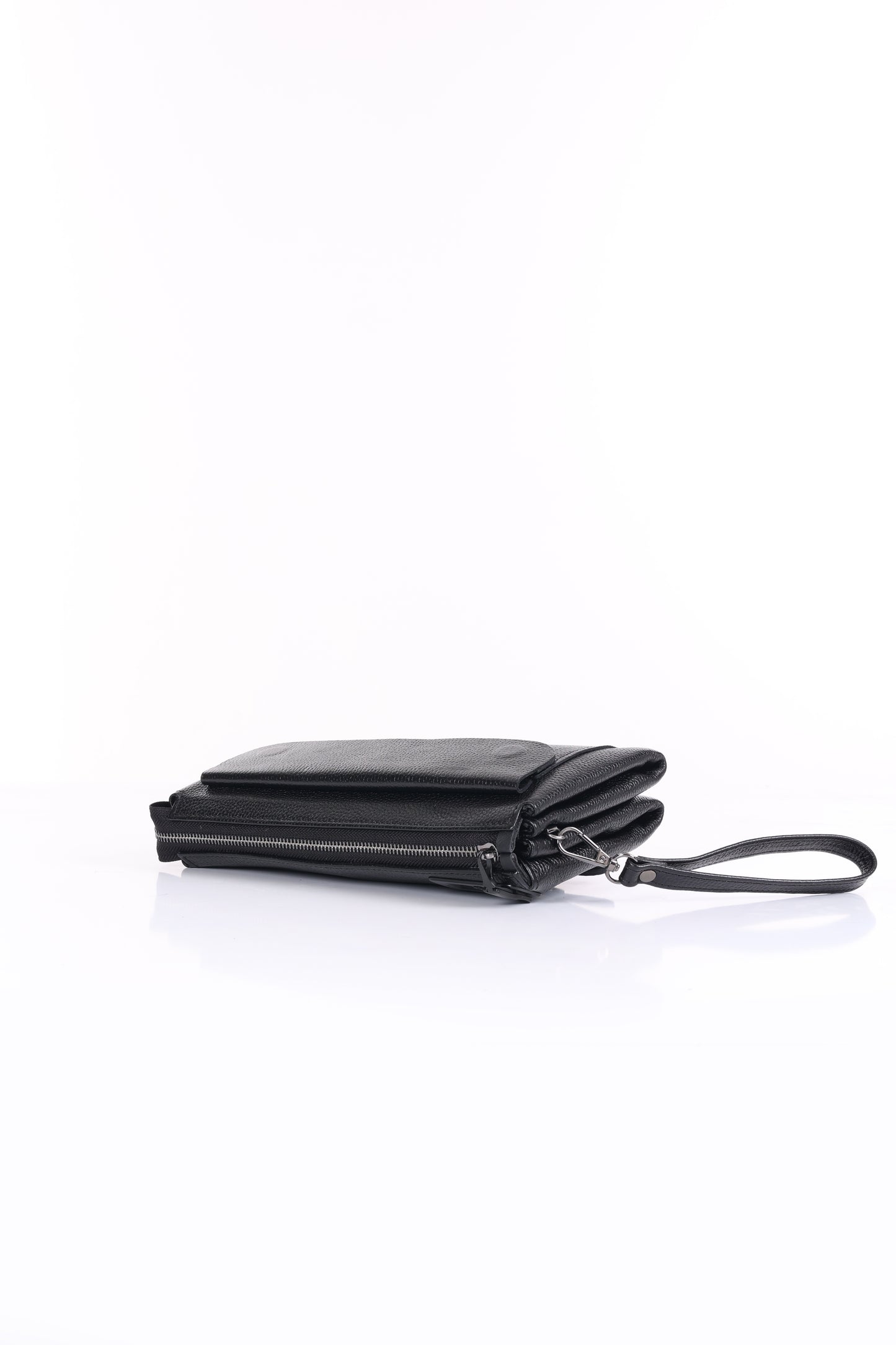 VELÜX Parmak İzi İle Açılan Hakiki Deri 5 Bölmeli Siyah Çanta