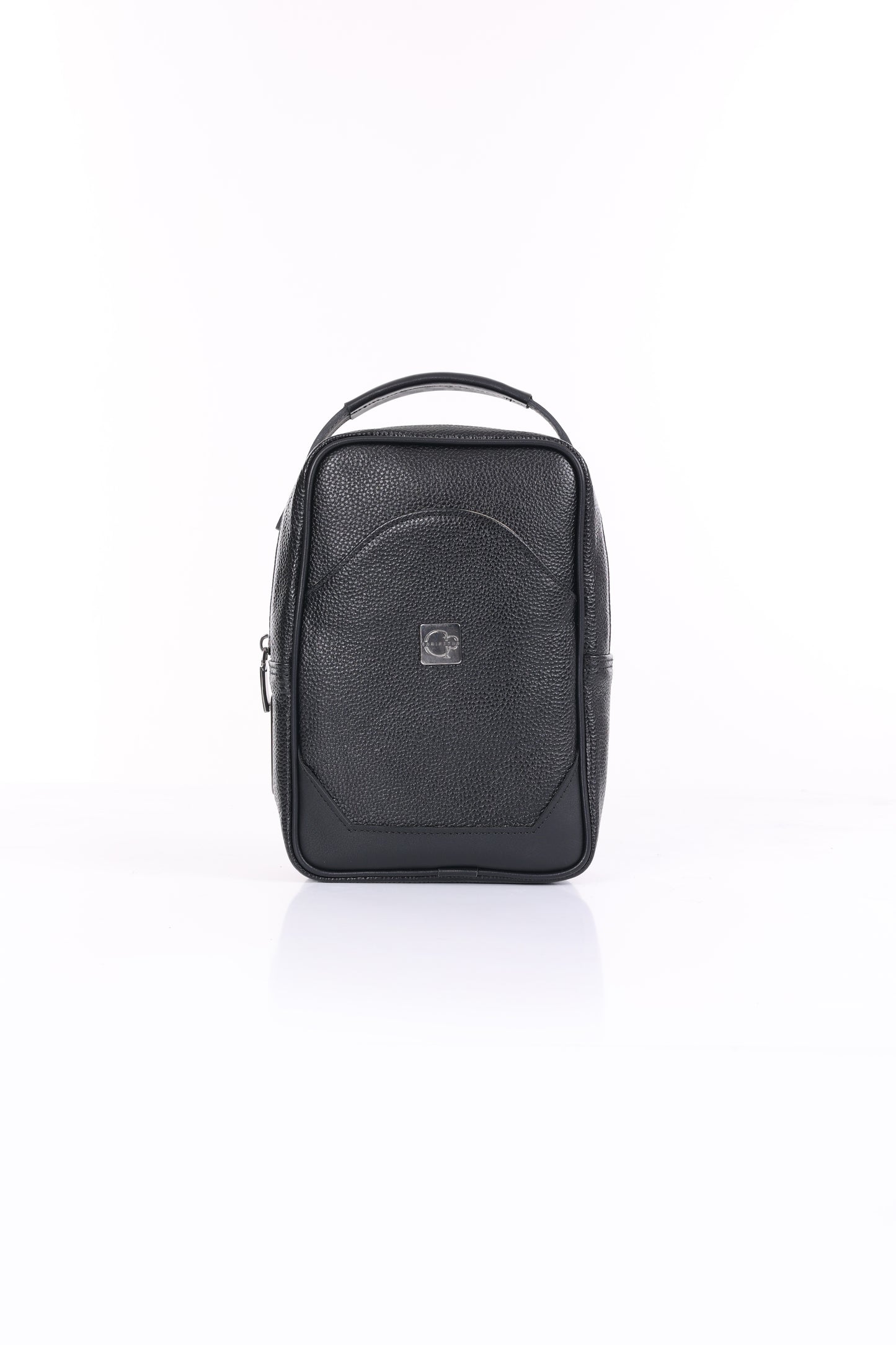 SENZA Parmak İzi İle Açılan Hakiki Deri Siyah El Çantası