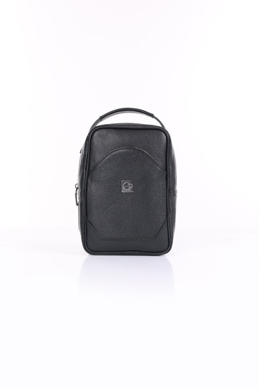 SENZA Parmak İzi İle Açılan Hakiki Deri Siyah El Çantası