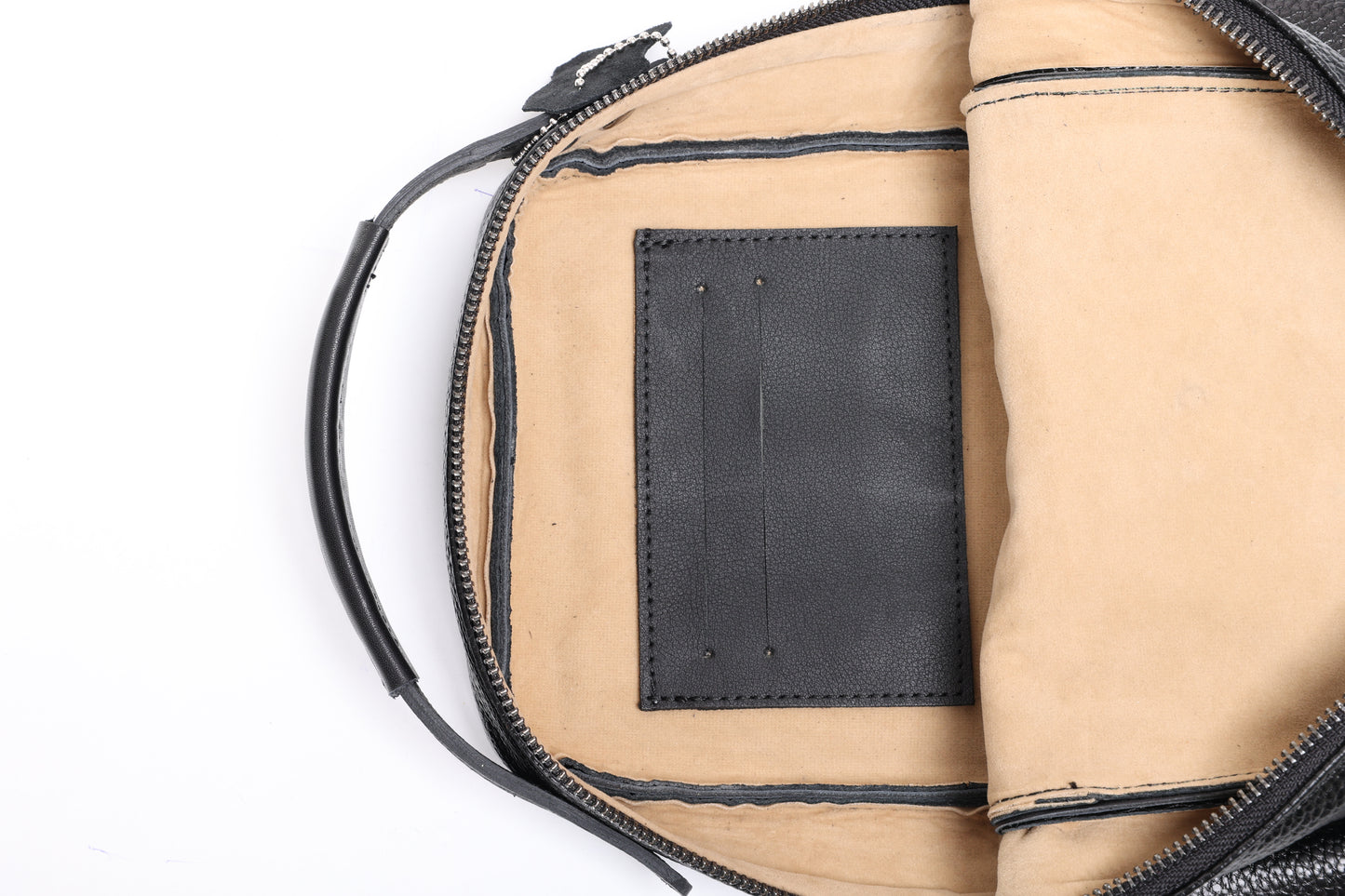 SENZA Parmak İzi İle Açılan Hakiki Deri Siyah El Çantası