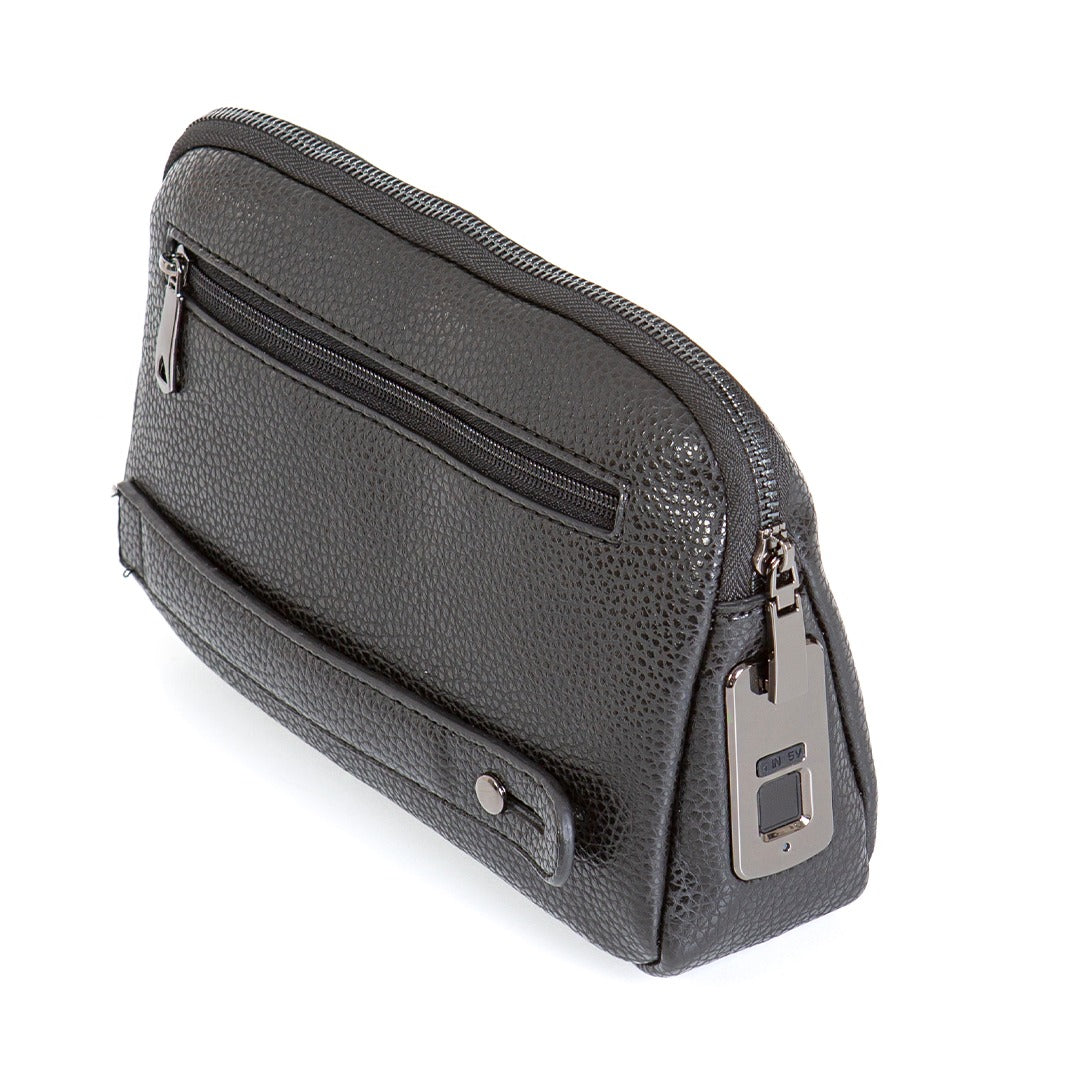 Parmak izi ile açılabilen çanta Caripetra Siyah OVAL Çanta