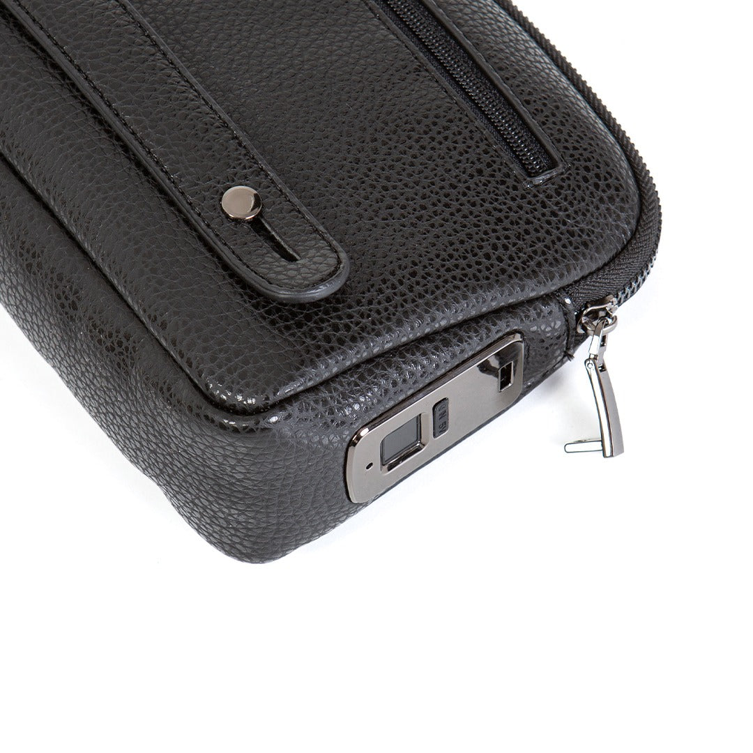 Parmak izi ile açılabilen çanta Caripetra Siyah OVAL Çanta