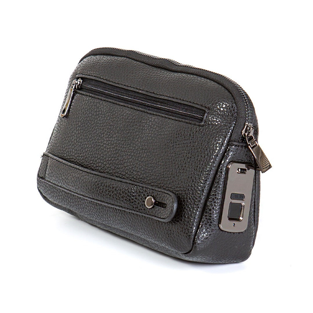 Parmak izi ile açılabilen çanta Caripetra Siyah OVAL Çanta