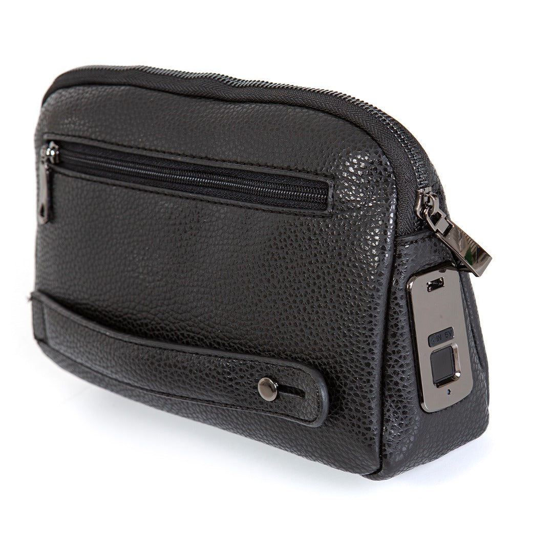 Parmak izi ile açılabilen çanta Caripetra Siyah OVAL Çanta