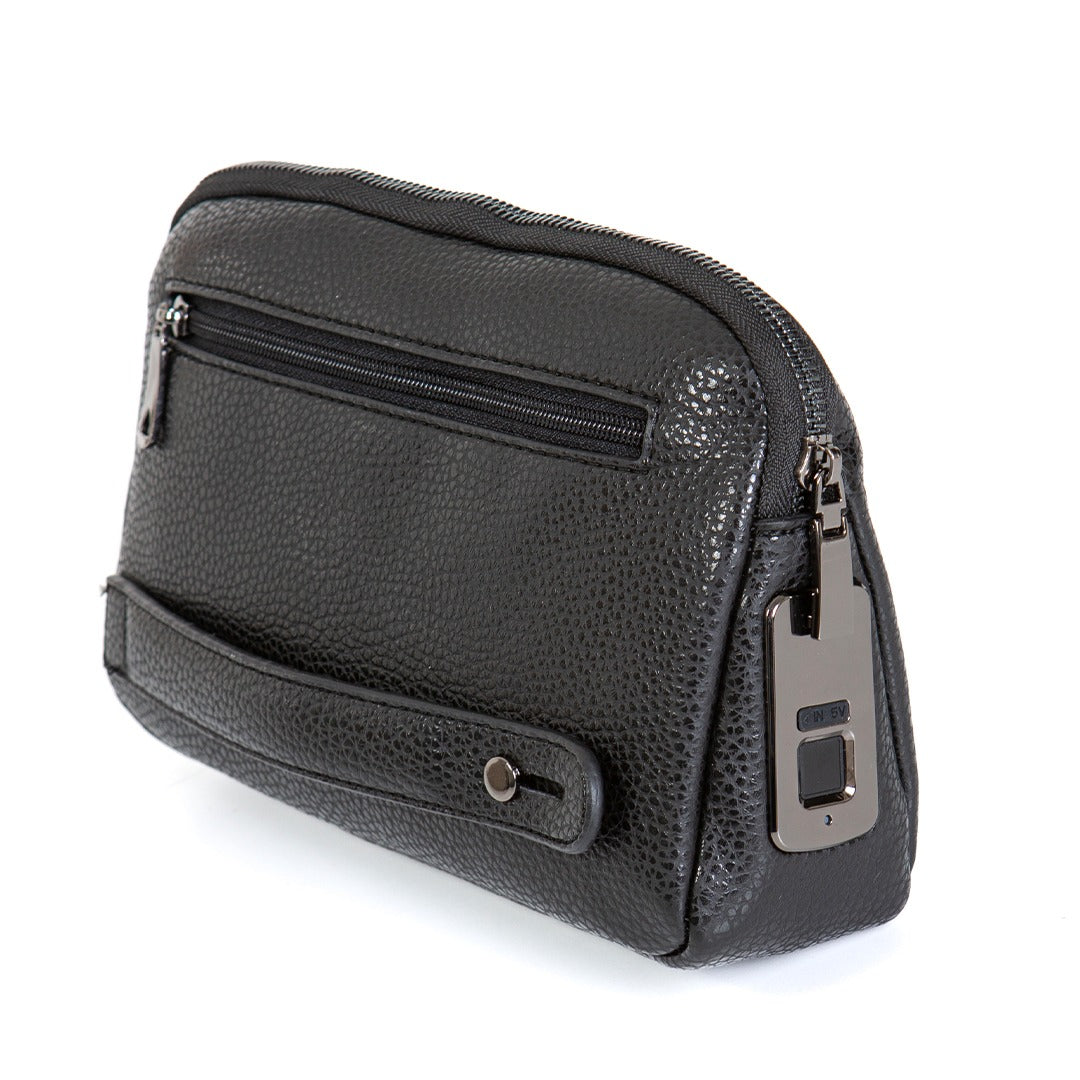 Parmak izi ile açılabilen çanta Caripetra Siyah OVAL Çanta