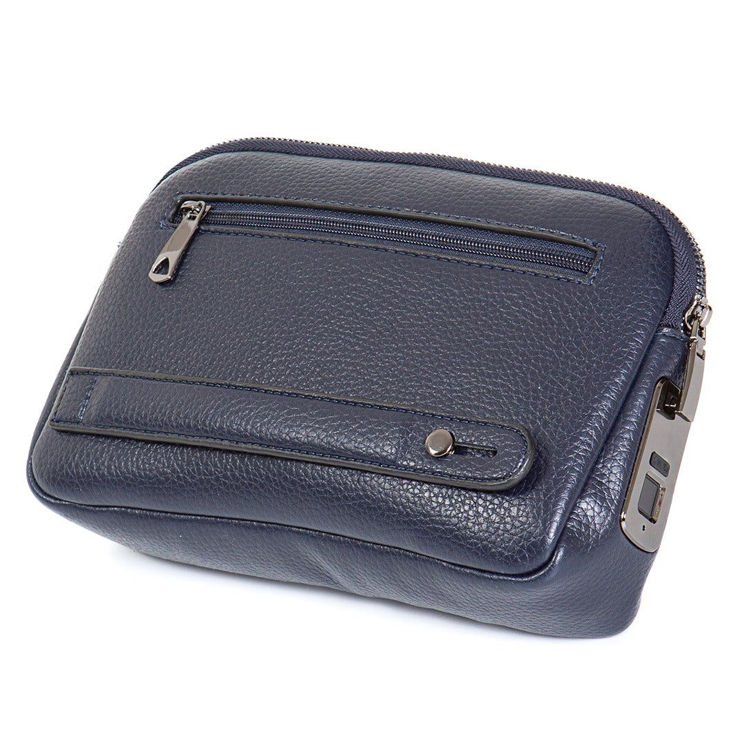 Parmak İzli Caripetra Lacivert Oval Çanta