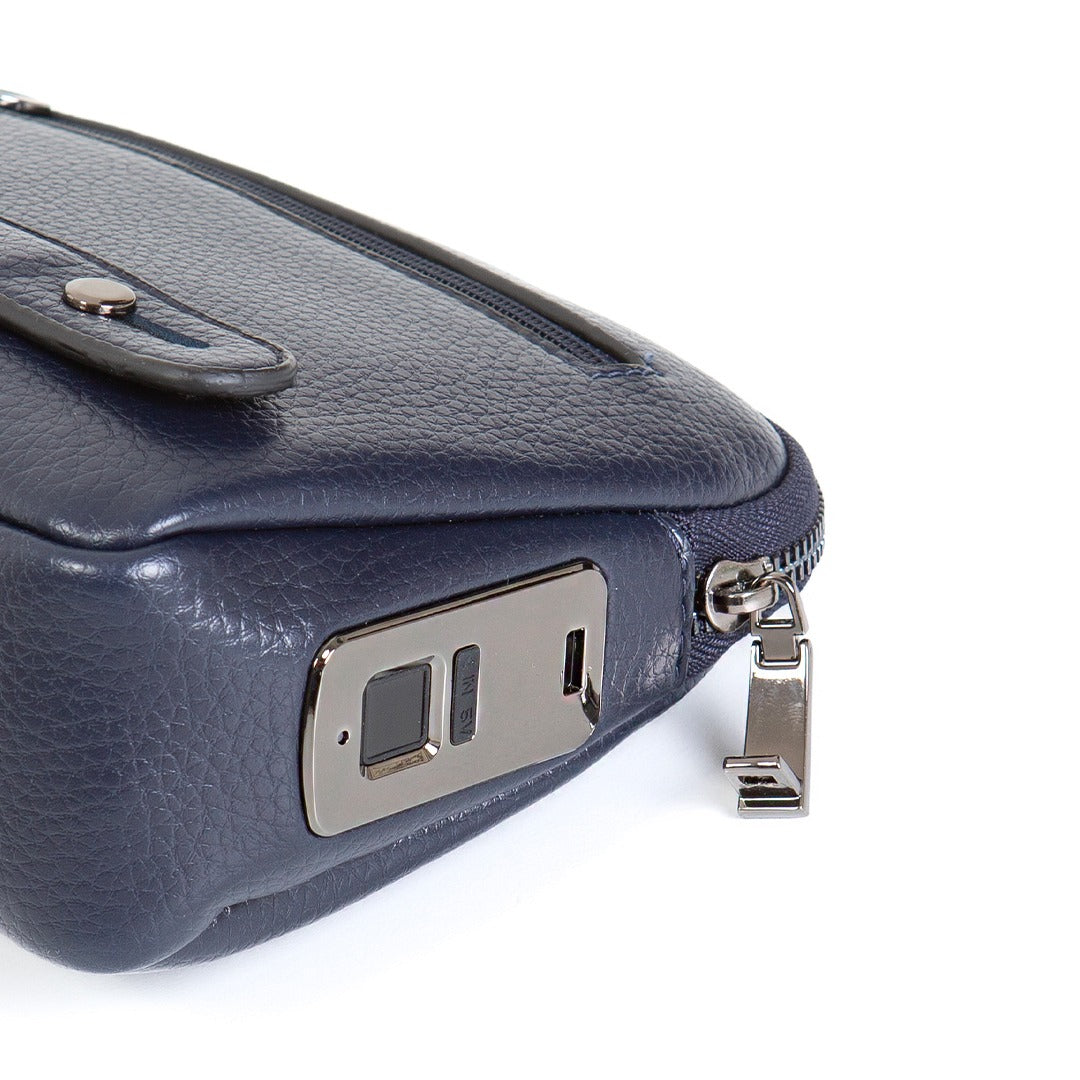 Parmak İzli Caripetra Lacivert Oval Çanta