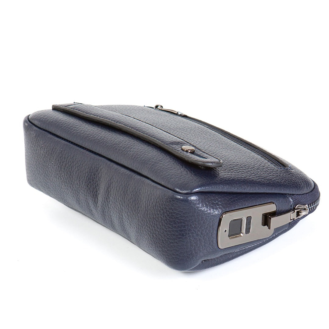 Parmak İzli Caripetra Lacivert Oval Çanta