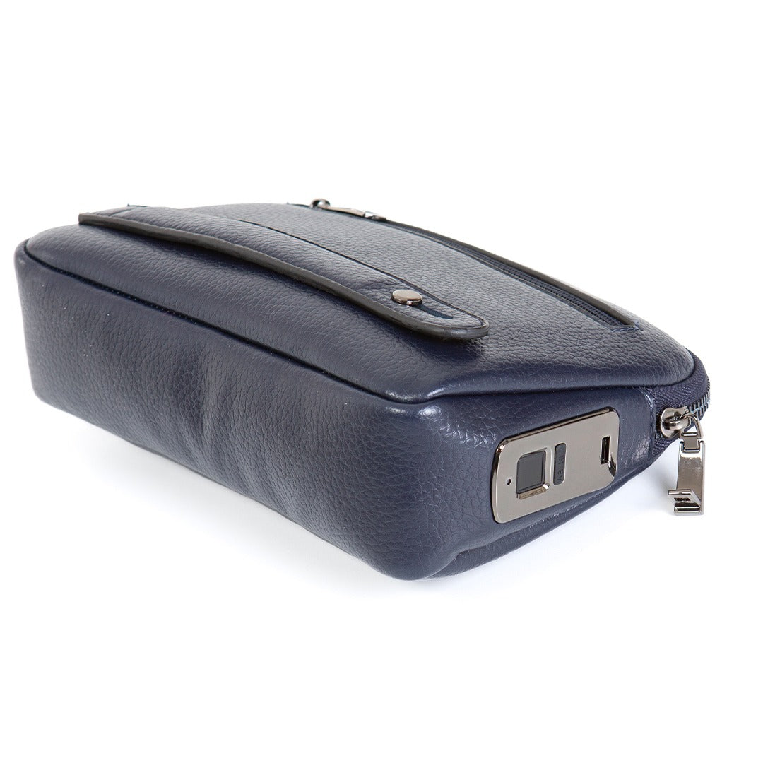 Parmak İzli Caripetra Lacivert Oval Çanta