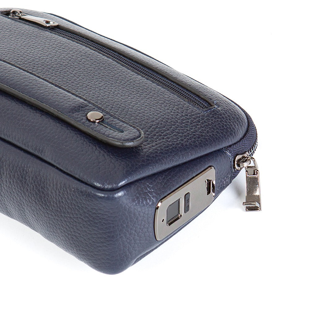 Parmak İzli Caripetra Lacivert Oval Çanta