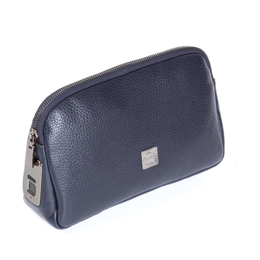 Parmak İzli Caripetra Lacivert Oval Çanta