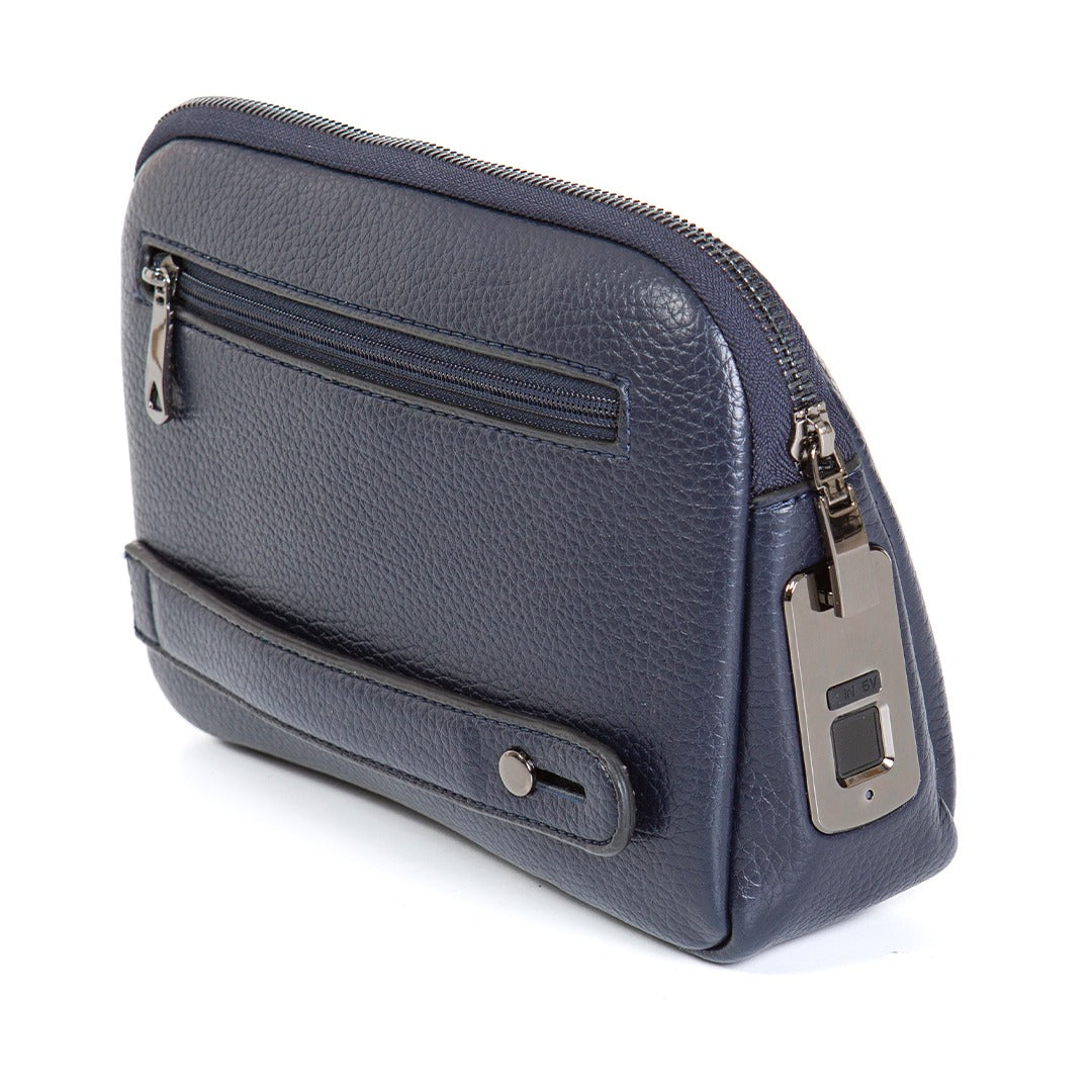 Parmak İzli Caripetra Lacivert Oval Çanta