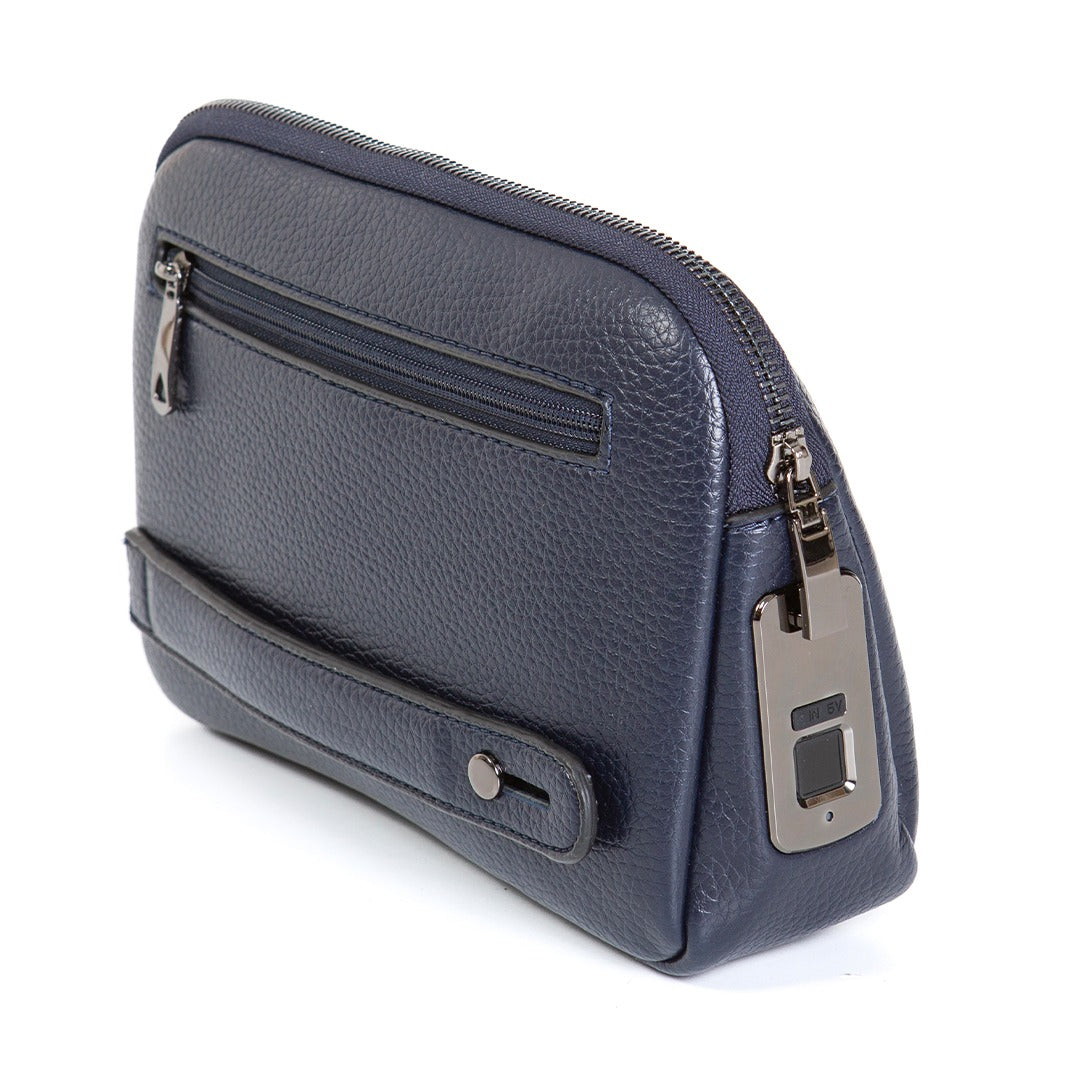 Parmak İzli Caripetra Lacivert Oval Çanta